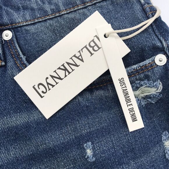 BLANKNYC Raw Hem Distressed Blue Jean Shorts Women's size 20W Cotton CutOffs NWT - Picture 1 of 14
